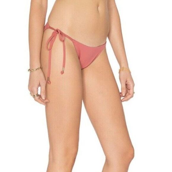 EBERJEY Womens Red Side-Tie Bikini Bottom NEW So Solid Sadie REVOLVE Sz L - Picture 10 of 10